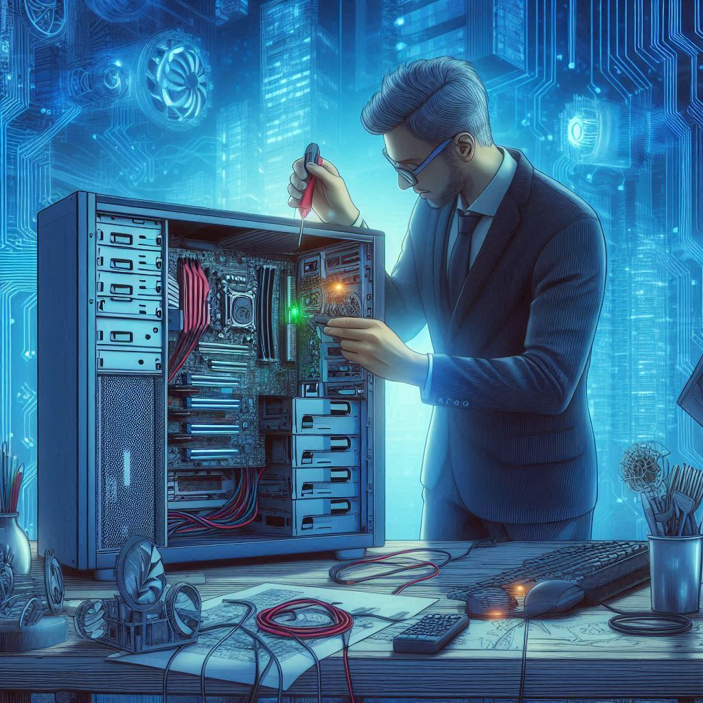 Software Developer upgrading a computer