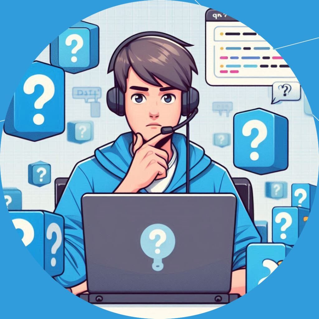 Man thinking in front of a laptop